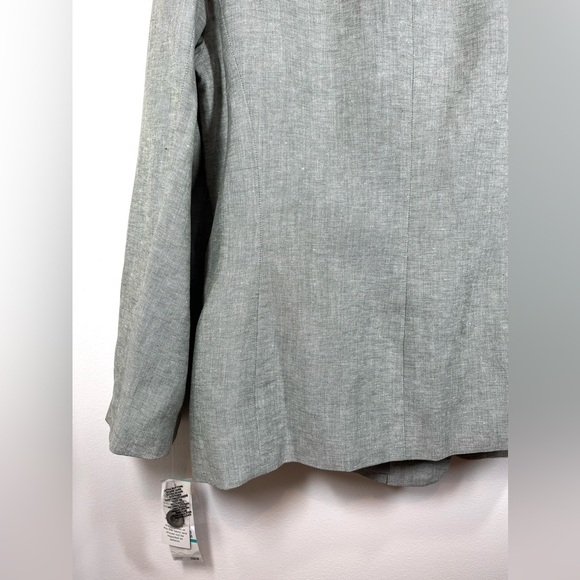 NWT KASPER Women’s Gray Double Breasted Three Button Linen Blazer Size‎ 16 - Picture 11 of 14